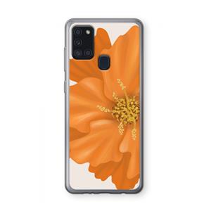 CaseCompany Orange Ellila flower: Samsung Galaxy A21s Transparant Hoesje