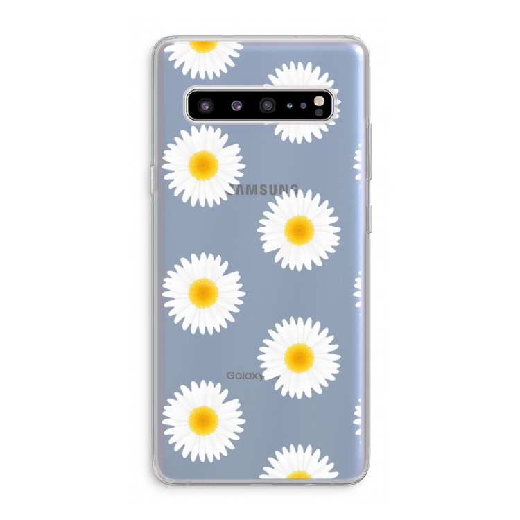 CaseCompany Margrietjes: Samsung Galaxy S10 5G Transparant Hoesje