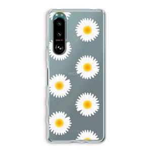 CaseCompany Margrietjes: Sony Xperia 5 III Transparant Hoesje