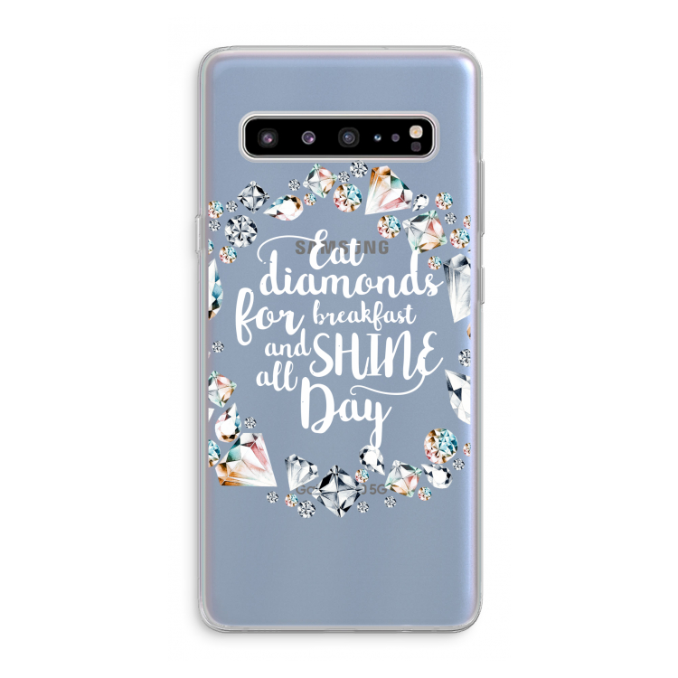 CaseCompany Diamonds: Samsung Galaxy S10 5G Transparant Hoesje