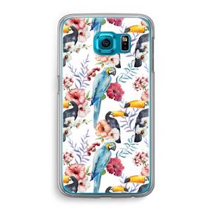 CaseCompany Bloemen tukan: Samsung Galaxy S6 Transparant Hoesje