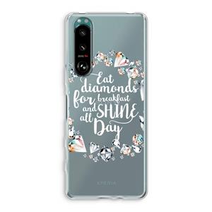 CaseCompany Diamonds: Sony Xperia 5 III Transparant Hoesje