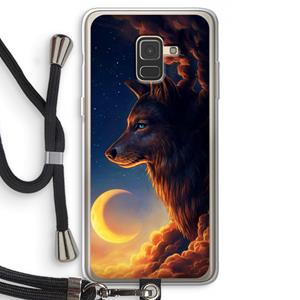 CaseCompany Night Guardian: Samsung Galaxy A8 (2018) Transparant Hoesje met koord