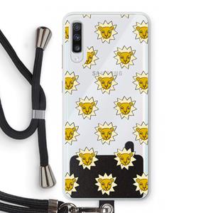 CaseCompany Leeuwenkoppen: Samsung Galaxy A70 Transparant Hoesje met koord