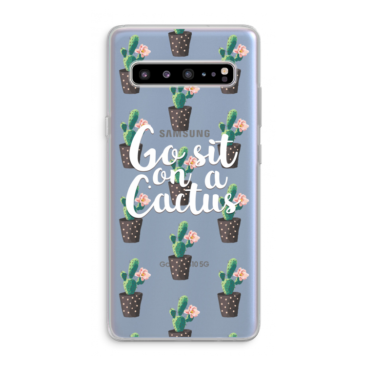 CaseCompany Cactus quote: Samsung Galaxy S10 5G Transparant Hoesje