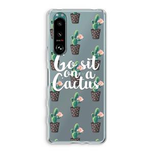 CaseCompany Cactus quote: Sony Xperia 5 III Transparant Hoesje