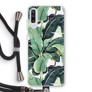 CaseCompany Bananenbladeren: Samsung Galaxy A70 Transparant Hoesje met koord
