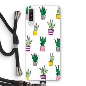 CaseCompany Sanseveria: Samsung Galaxy A70 Transparant Hoesje met koord
