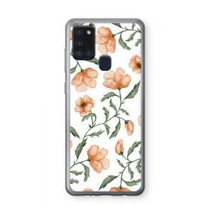 CaseCompany Peachy flowers: Samsung Galaxy A21s Transparant Hoesje