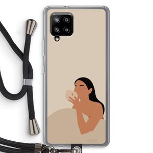 CaseCompany Fresh coffee: Samsung Galaxy A42 5G Transparant Hoesje met koord