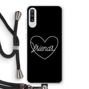 CaseCompany Friends heart black: Samsung Galaxy A70 Transparant Hoesje met koord