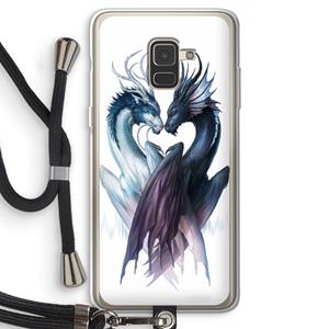 CaseCompany Yin Yang Dragons: Samsung Galaxy A8 (2018) Transparant Hoesje met koord