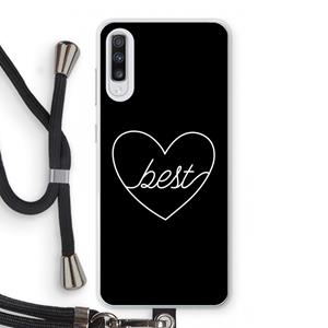 CaseCompany Best heart black: Samsung Galaxy A70 Transparant Hoesje met koord