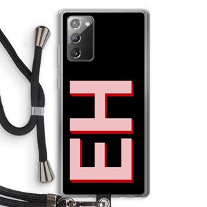 CaseCompany Monogram: Samsung Galaxy Note 20 / Note 20 5G Transparant Hoesje met koord
