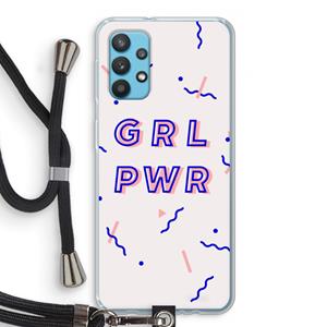 CaseCompany GRL PWR: Samsung Galaxy A32 4G Transparant Hoesje met koord