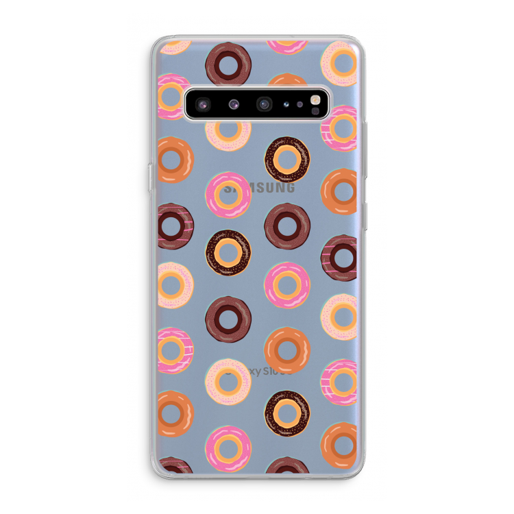 CaseCompany Donuts: Samsung Galaxy S10 5G Transparant Hoesje