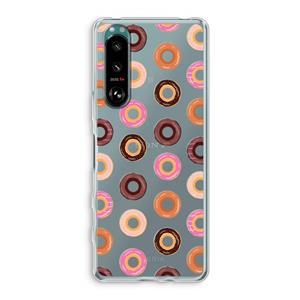CaseCompany Donuts: Sony Xperia 5 III Transparant Hoesje