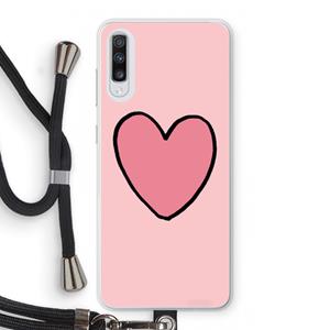 CaseCompany Hartje: Samsung Galaxy A70 Transparant Hoesje met koord