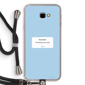 CaseCompany Reminder: Samsung Galaxy J4 Plus Transparant Hoesje met koord