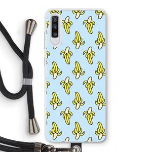 CaseCompany Bananas: Samsung Galaxy A70 Transparant Hoesje met koord