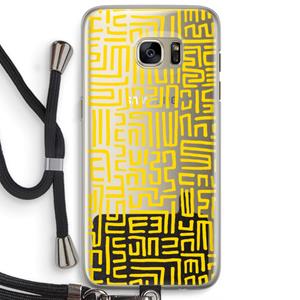 CaseCompany Majorelle Blue Print: Samsung Galaxy S7 Edge Transparant Hoesje met koord