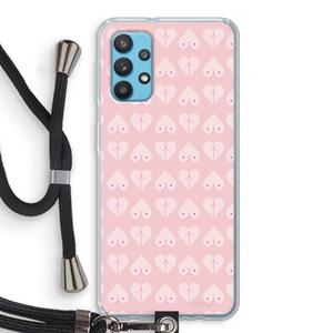 CaseCompany Ass 'n Titties: Samsung Galaxy A32 4G Transparant Hoesje met koord