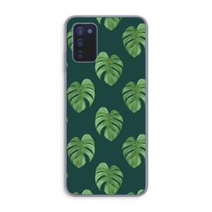 CaseCompany Monstera leaves: Samsung Galaxy A03s Transparant Hoesje
