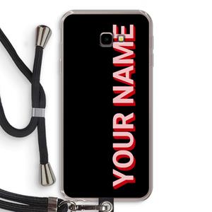 CaseCompany Namecase: Samsung Galaxy J4 Plus Transparant Hoesje met koord