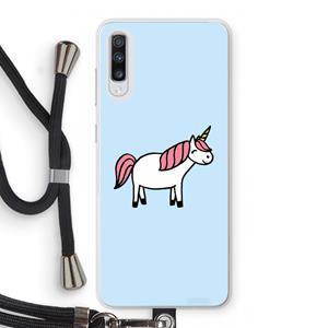 CaseCompany Eenhoorn: Samsung Galaxy A70 Transparant Hoesje met koord