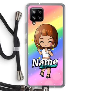 CaseCompany Chibi Maker vrouw: Samsung Galaxy A42 5G Transparant Hoesje met koord