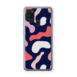 CaseCompany Memphis Shapes Pink: Samsung Galaxy A21s Transparant Hoesje