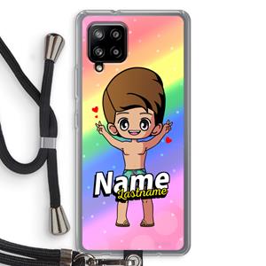 CaseCompany Chibi Maker man: Samsung Galaxy A42 5G Transparant Hoesje met koord