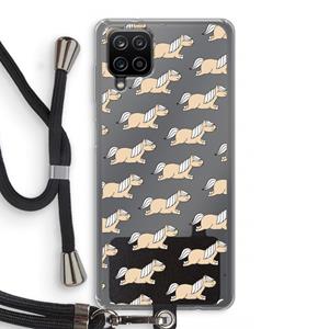 CaseCompany Ponys: Samsung Galaxy A12 Transparant Hoesje met koord