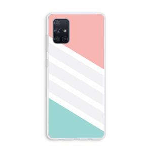 CaseCompany Strepen pastel: Galaxy A71 Transparant Hoesje