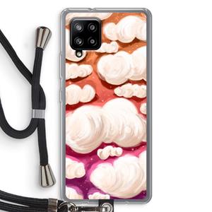 CaseCompany Katoen Wolken: Samsung Galaxy A42 5G Transparant Hoesje met koord