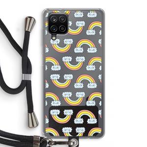 CaseCompany Regenboog: Samsung Galaxy A12 Transparant Hoesje met koord