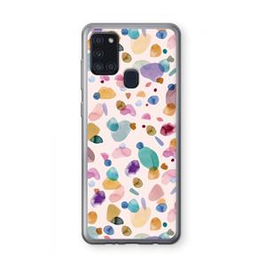 CaseCompany Terrazzo Memphis Pink: Samsung Galaxy A21s Transparant Hoesje