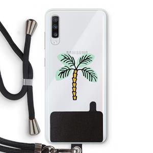 CaseCompany Palmboom: Samsung Galaxy A70 Transparant Hoesje met koord