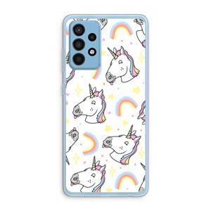 CaseCompany Rainbow Unicorn: Samsung Galaxy A52 Transparant Hoesje