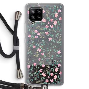 CaseCompany Sierlijke bloemen: Samsung Galaxy A42 5G Transparant Hoesje met koord