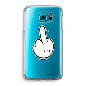 CaseCompany Middle finger black: Samsung Galaxy S6 Transparant Hoesje