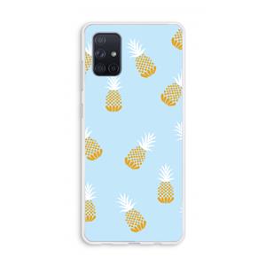 CaseCompany Ananasjes: Galaxy A71 Transparant Hoesje
