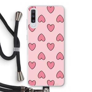 CaseCompany Ondersteboven verliefd: Samsung Galaxy A70 Transparant Hoesje met koord