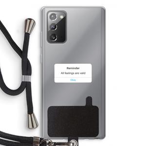 CaseCompany Reminder: Samsung Galaxy Note 20 / Note 20 5G Transparant Hoesje met koord