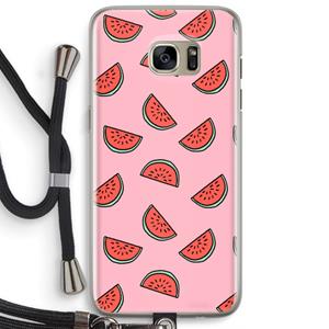 CaseCompany Watermeloen: Samsung Galaxy S7 Edge Transparant Hoesje met koord