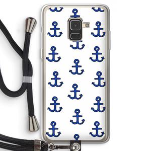 CaseCompany Ankers: Samsung Galaxy A8 (2018) Transparant Hoesje met koord