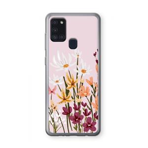 CaseCompany Painted wildflowers: Samsung Galaxy A21s Transparant Hoesje