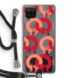 CaseCompany Dogs: Samsung Galaxy A12 Transparant Hoesje met koord