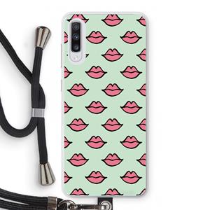 CaseCompany Lipjes: Samsung Galaxy A70 Transparant Hoesje met koord
