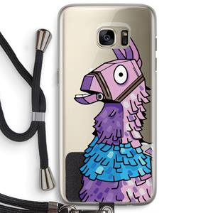 CaseCompany Lama: Samsung Galaxy S7 Edge Transparant Hoesje met koord